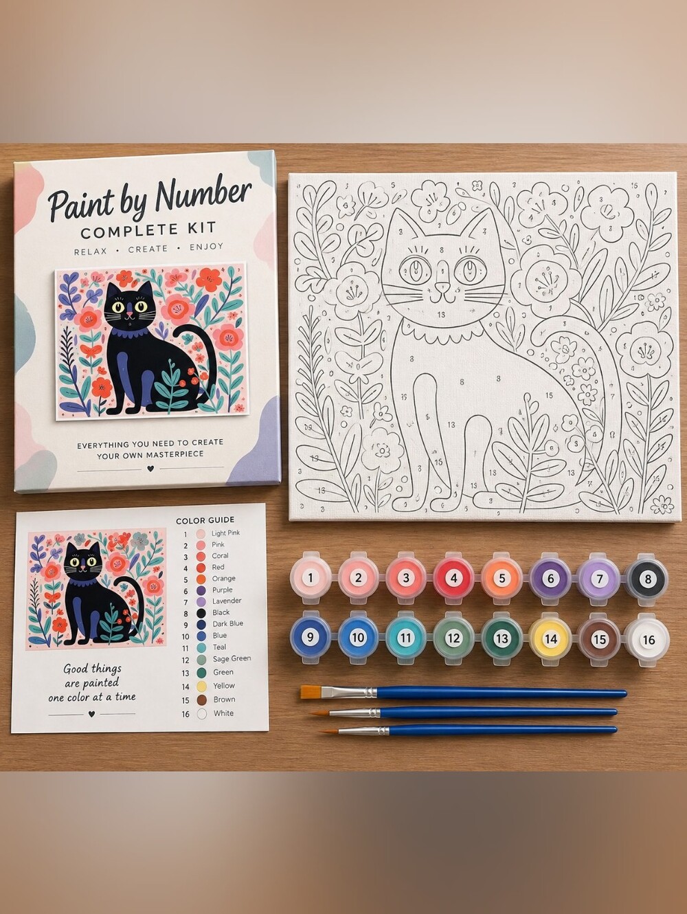 Craftoria "Colorful Petals" Paint-by-Number Kit